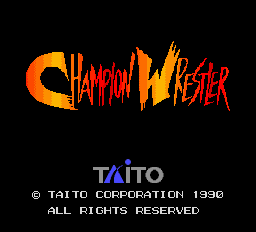 Champion Wrestler title screen for PC Engine
